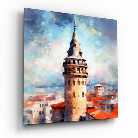 Galata Tower Glass Wall Art.