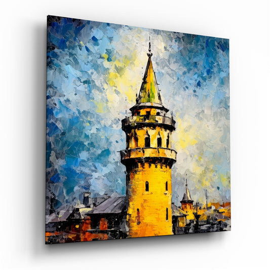 Galata Tower Glass Wall Art.