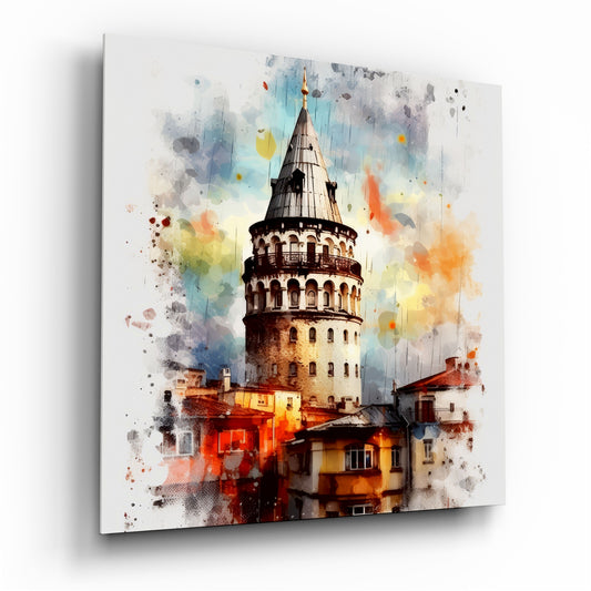 Galata Tower Glass Wall Art.