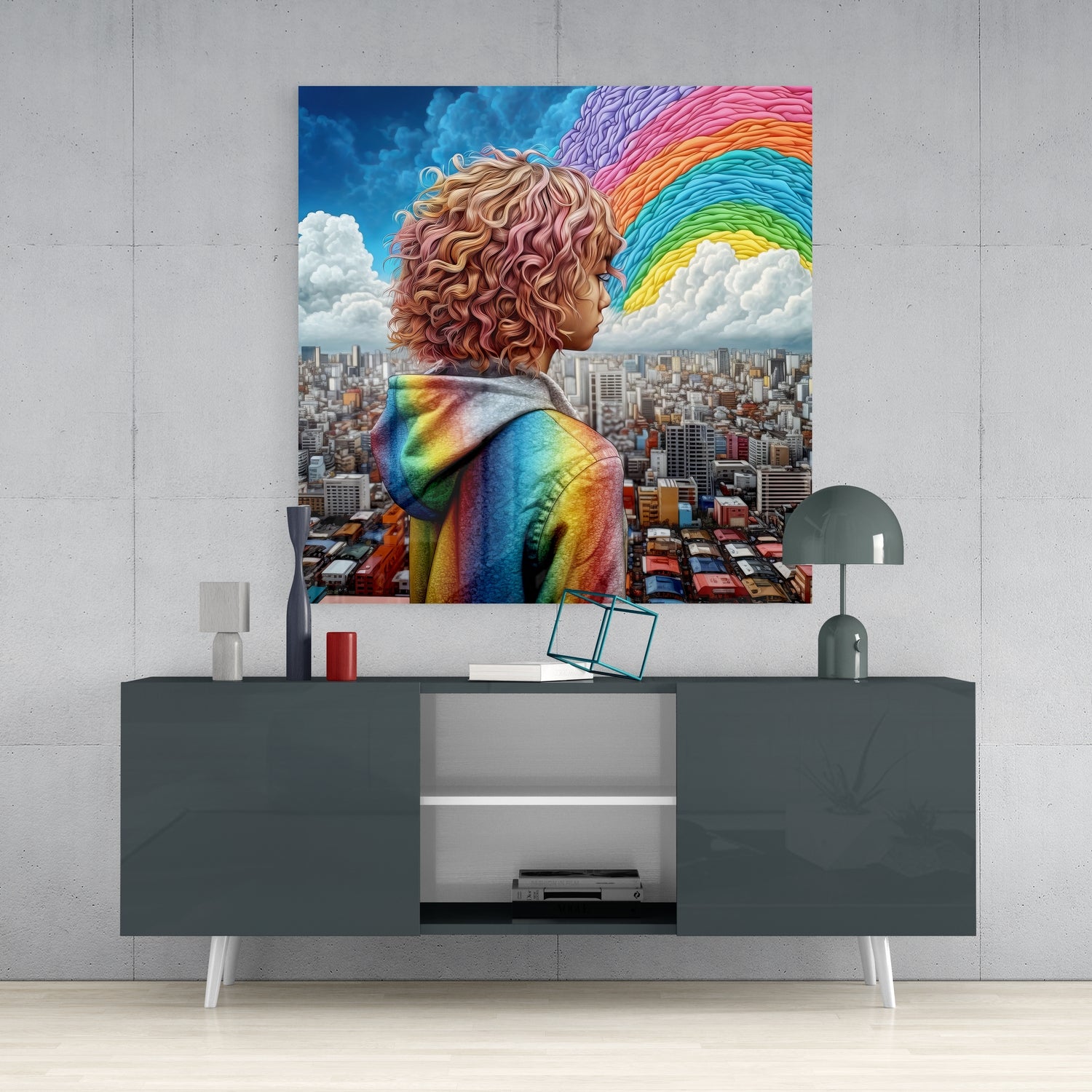 Rainbow Dreams Glass Wall Art.