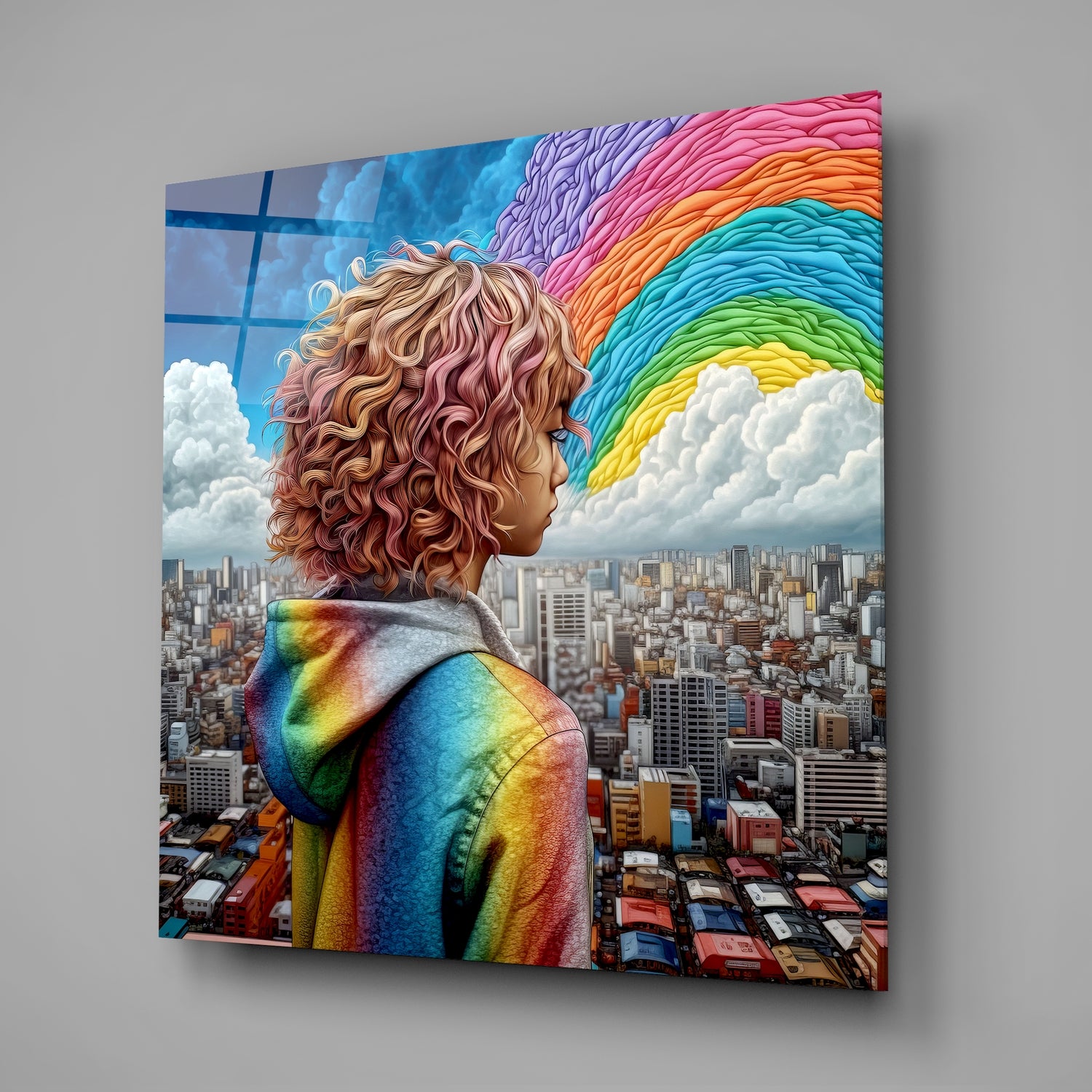 Rainbow Dreams Glass Wall Art.