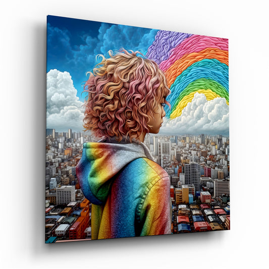 Rainbow Dreams Glass Wall Art.