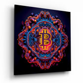 Bitcoin Glass Wall Art.