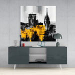 Gray City With Light Glass Wall Art.