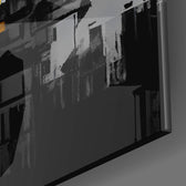 Gray City With Light Glass Wall Art.