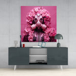 Flower Mask Glass Wall Art.