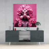 Flower Mask Glass Wall Art.