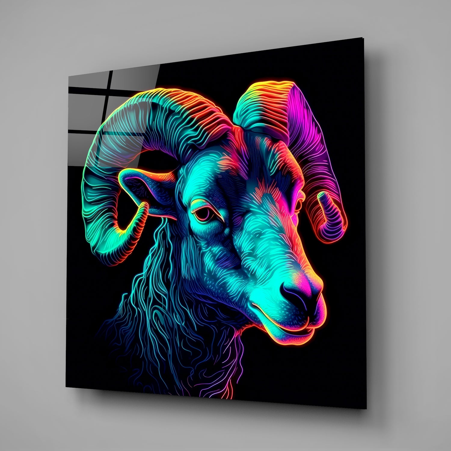 Ram Glass Wall Art.