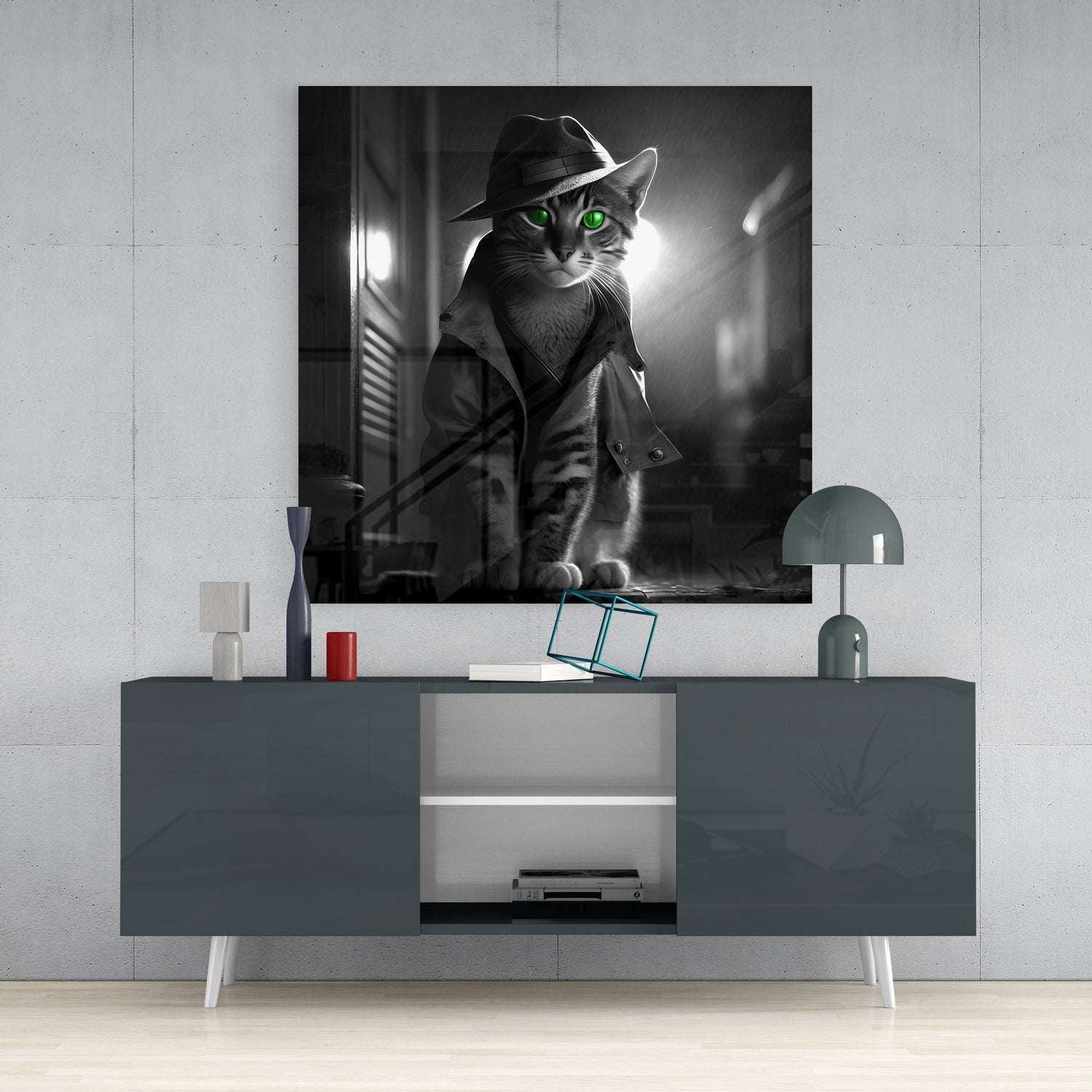 Catspector Glass Wall Art|| Designer's Collection.