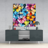 Flowers Glass Wall Art|| Designer's Collection.