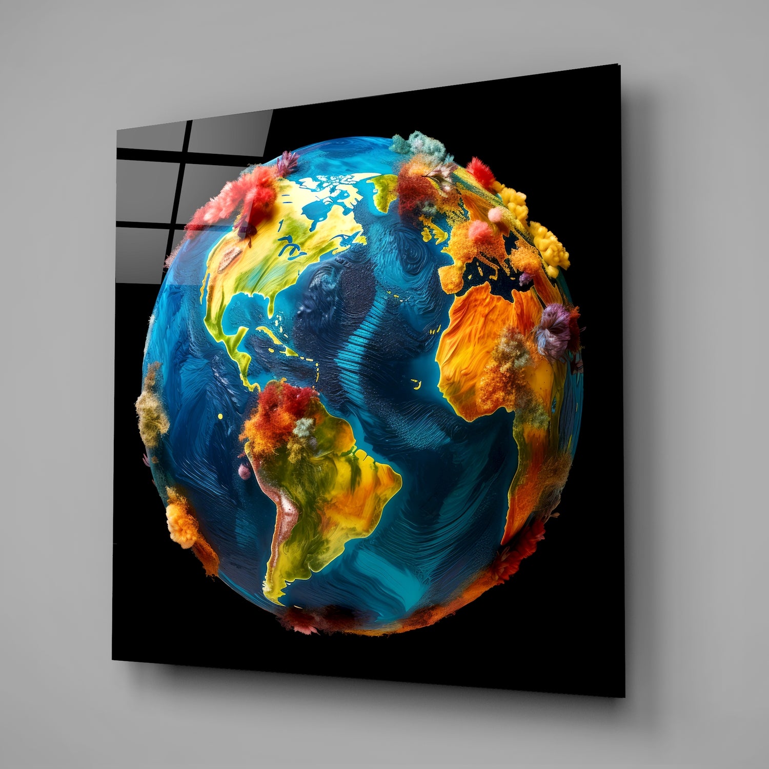Color Explosions On Earth Glass Wall Art|| Designer's Collection.