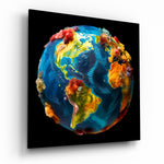 Color Explosions On Earth Glass Wall Art|| Designer's Collection.