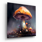 Mushroom Glass Wall Art|| Designer's Collection.