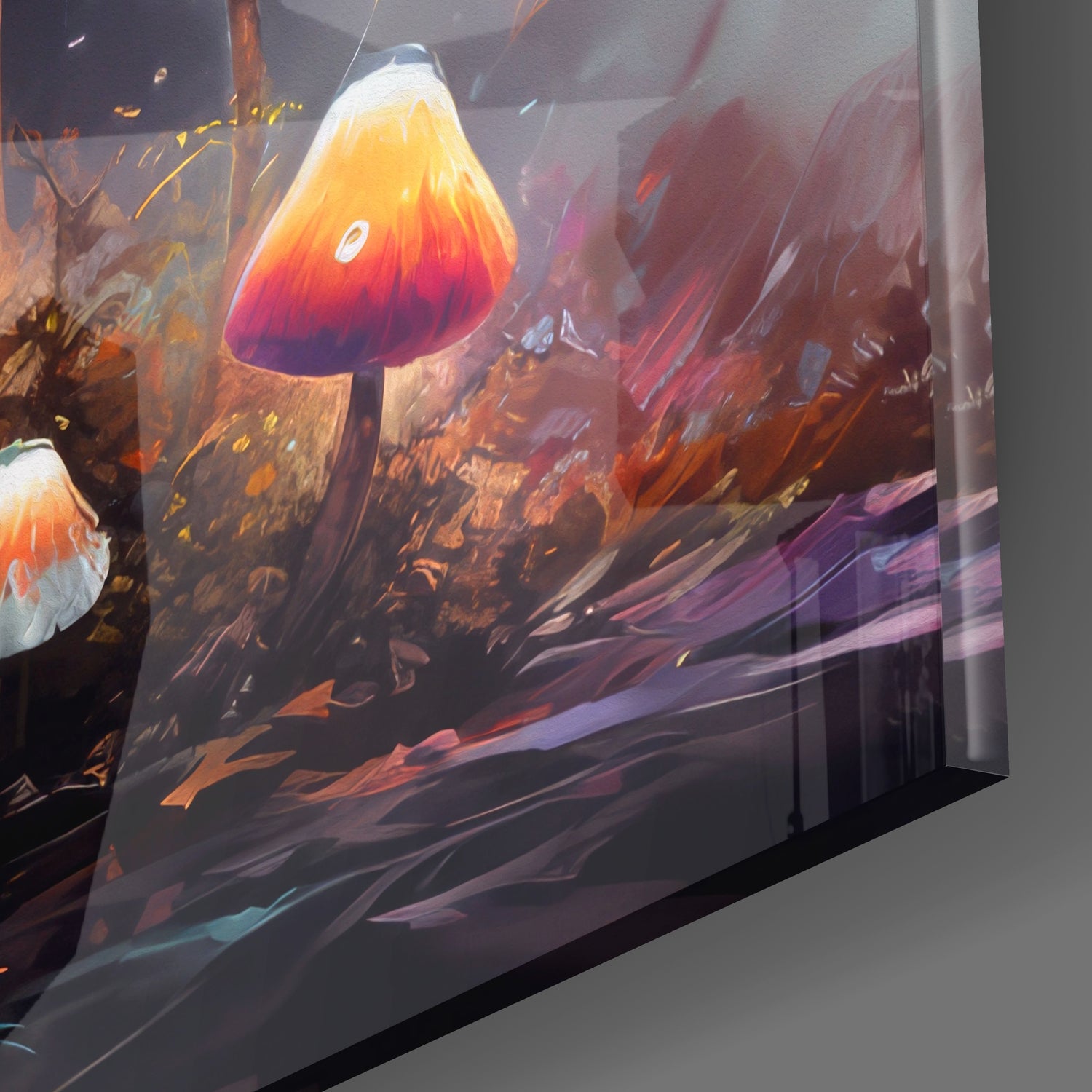 Mushroom Glass Wall Art|| Designer's Collection.