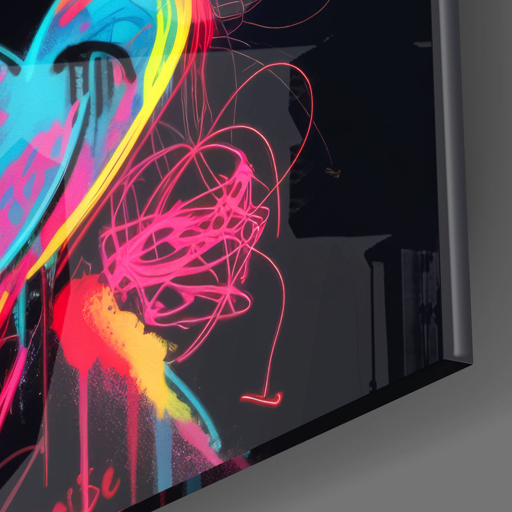 Neon Mickey Glass Wall Art|| Designer's Collection.