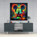 Neon Mickey Glass Wall Art|| Designer's Collection.