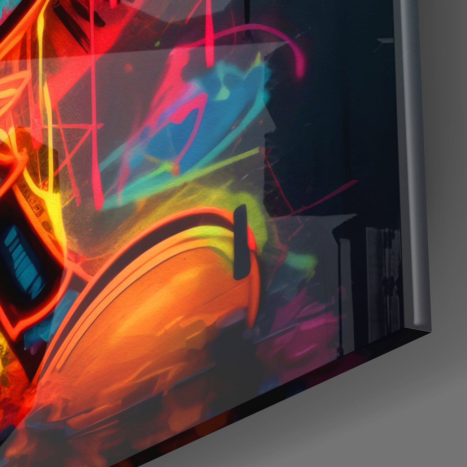 Neon Mickey Glass Wall Art|| Designer's Collection.