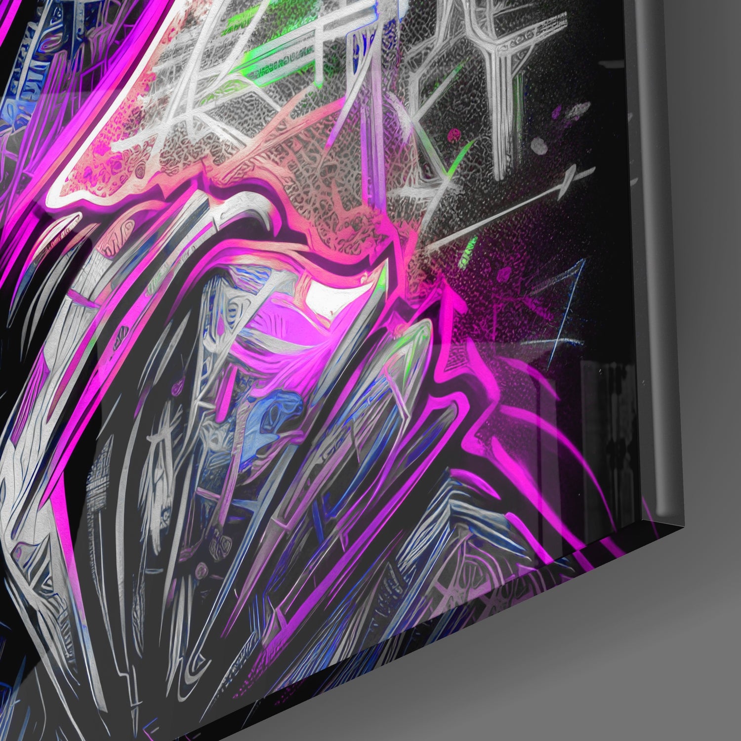 Neon Mickey Glass Wall Art|| Designer's Collection.