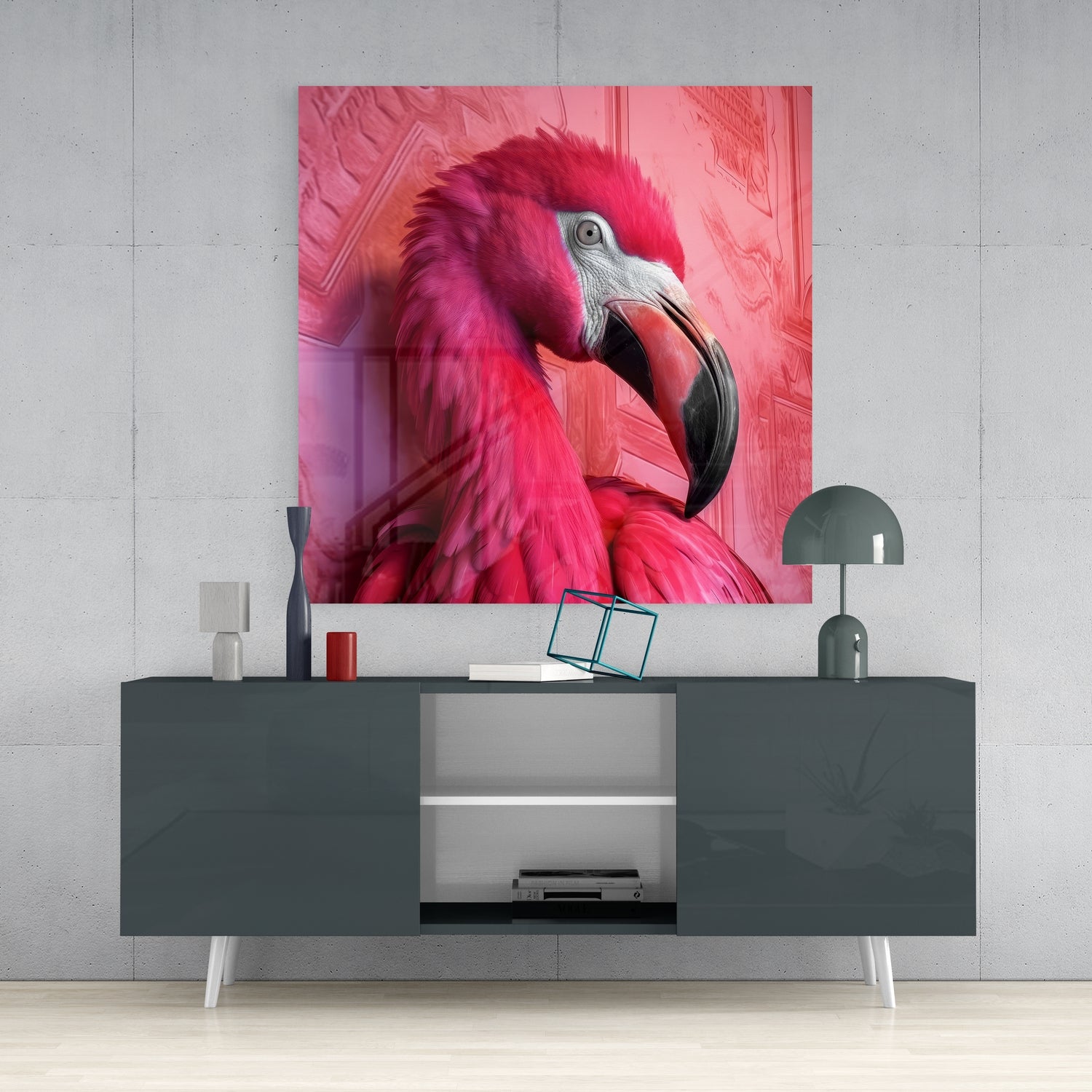 Flamingo Glass Wall Art|| Designer's Collection.