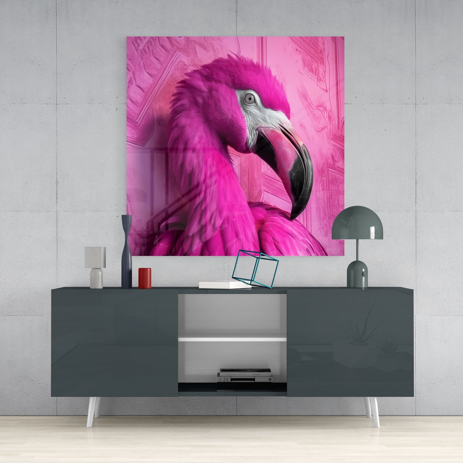 Flamingo Glass Wall Art|| Designer's Collection.