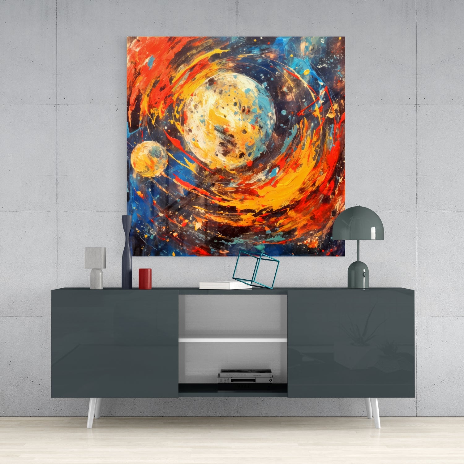 Space Splash Glass Wall Art|| Designer's Collection.