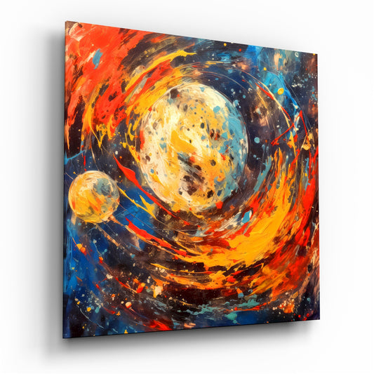 Space Splash Glass Wall Art|| Designer's Collection.