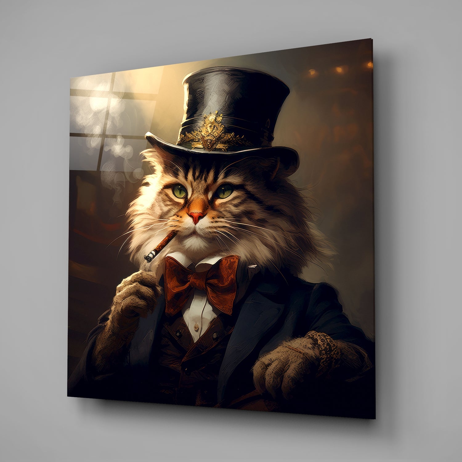 Catleman Glass Wall Art|| Designer's Collection.