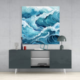 Waves Glass Wall Art|| Designer's Collection