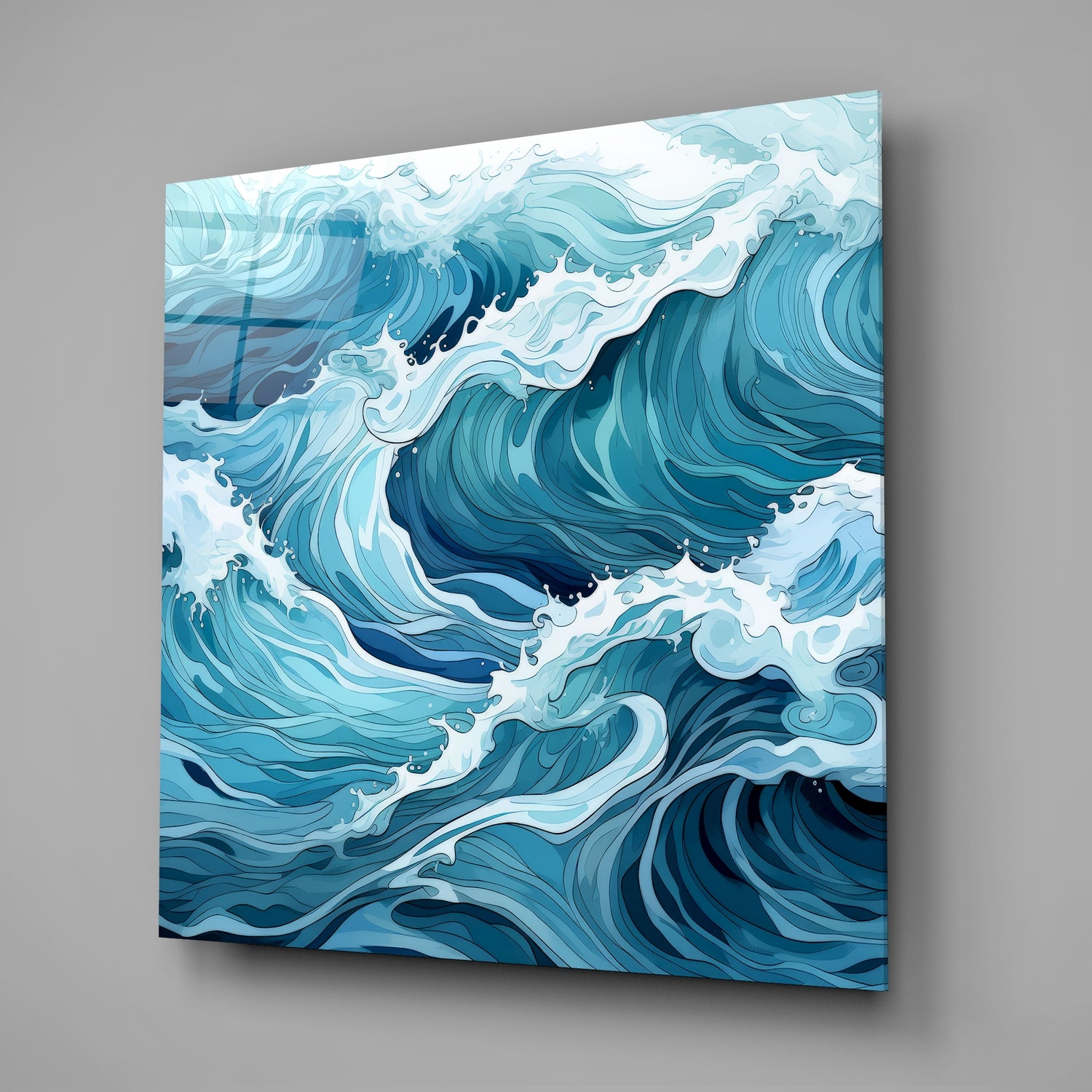 Waves Glass Wall Art|| Designer's Collection.