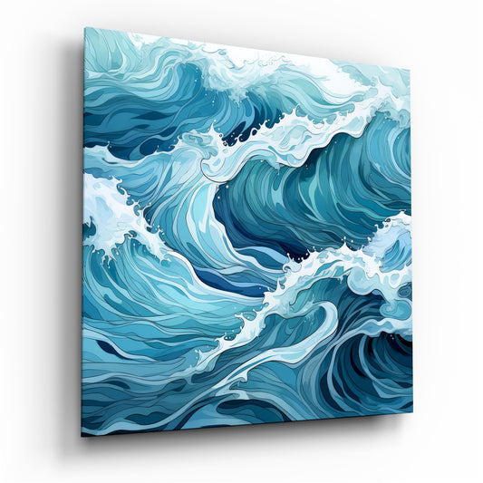 Waves Glass Wall Art|| Designer's Collection.