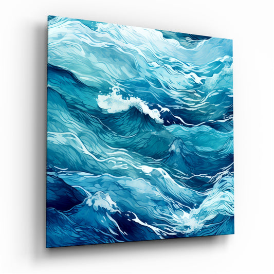 Waves Glass Wall Art|| Designer's Collection.