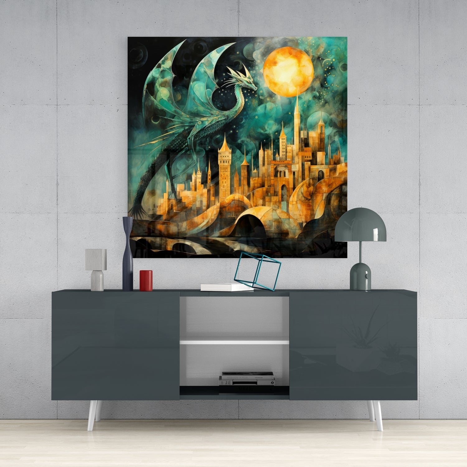 Dragon Glass Wall Art|| Designer's Collection.