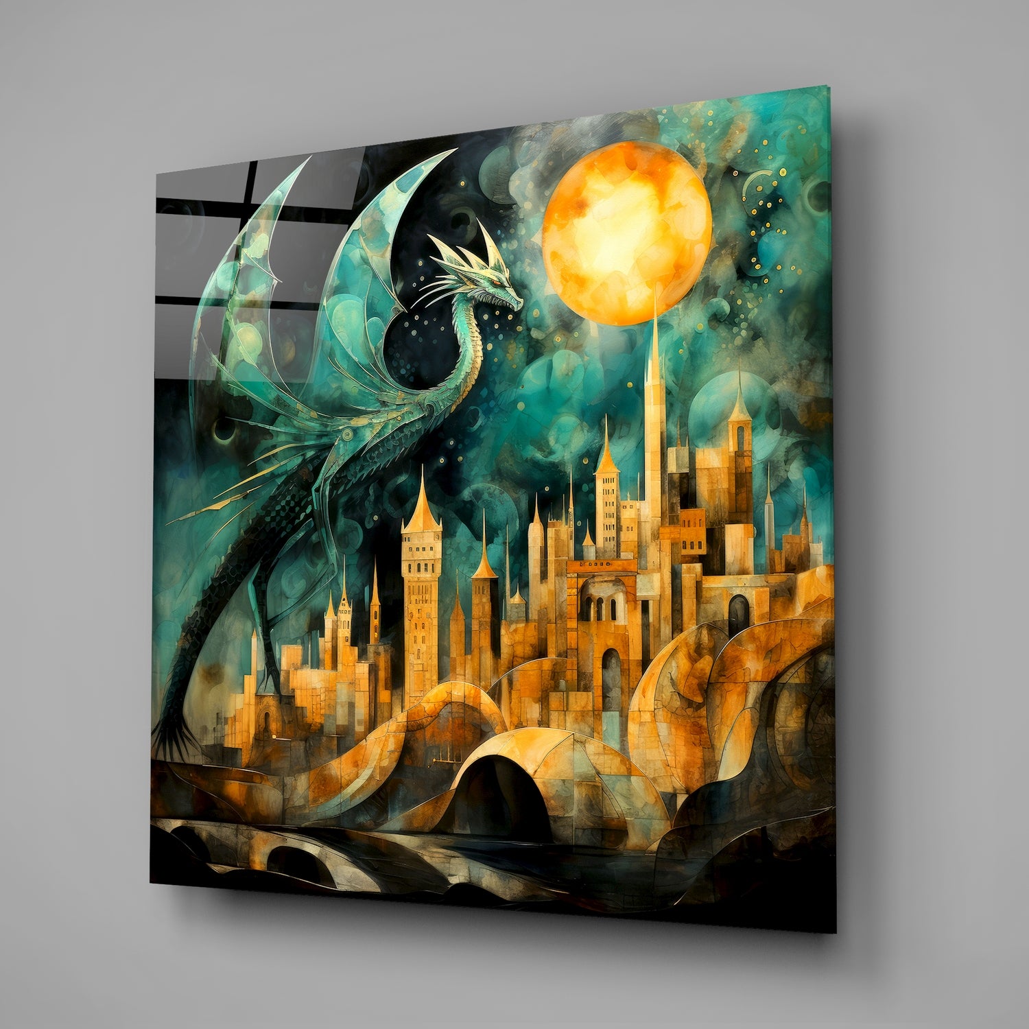 Dragon Glass Wall Art|| Designer's Collection.