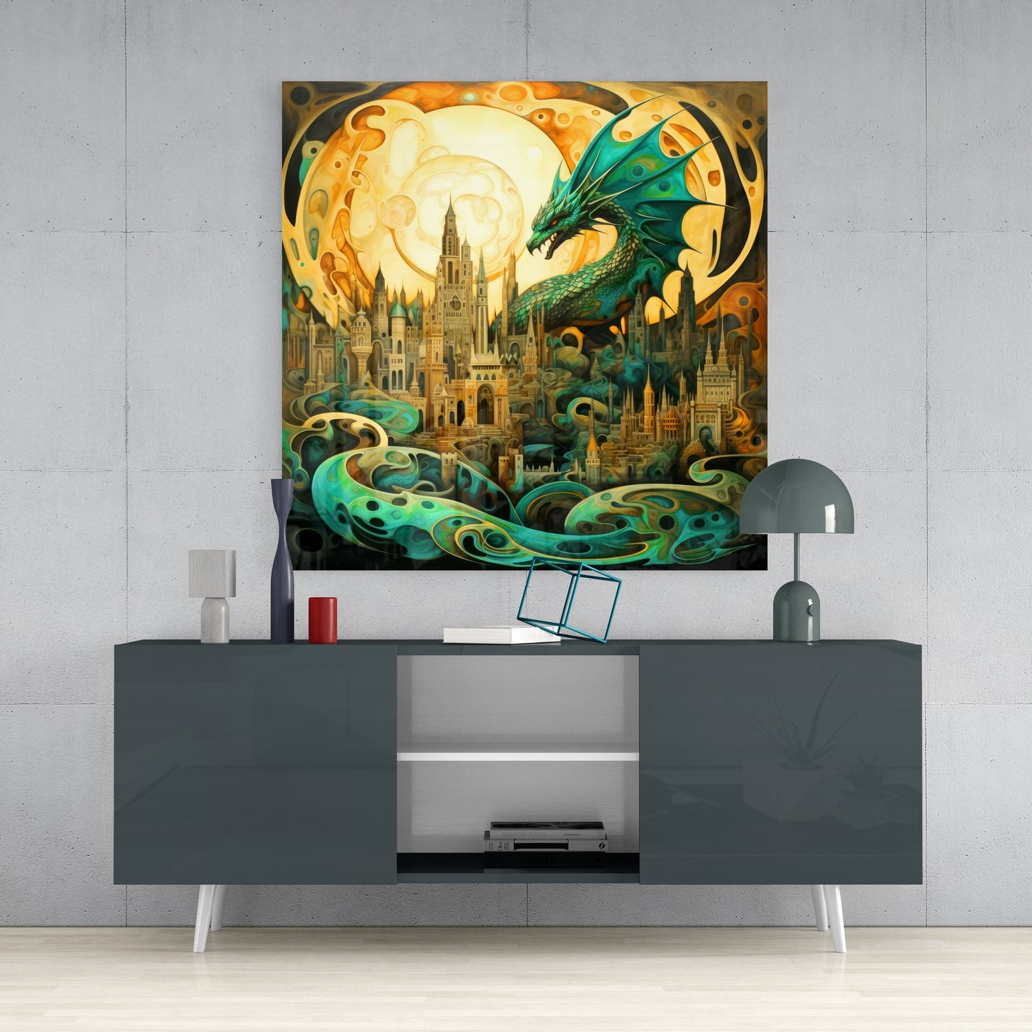 Dragon Glass Wall Art|| Designer's Collection.