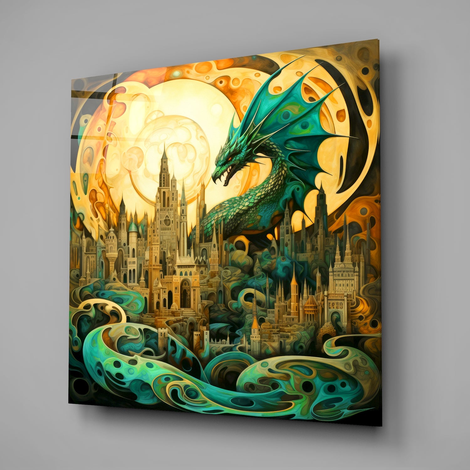 Dragon Glass Wall Art|| Designer's Collection.