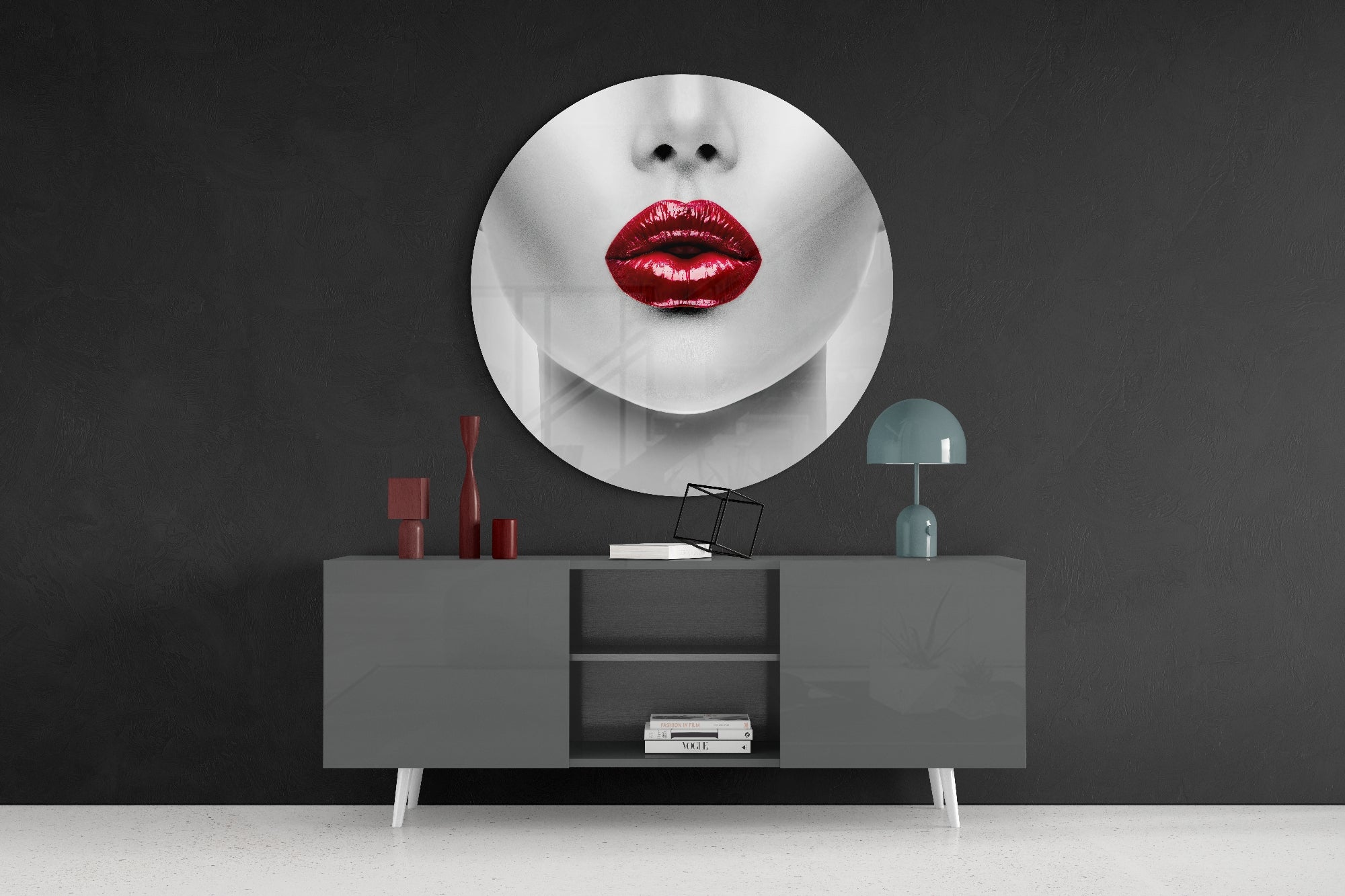 Lips Glass Wall Art.