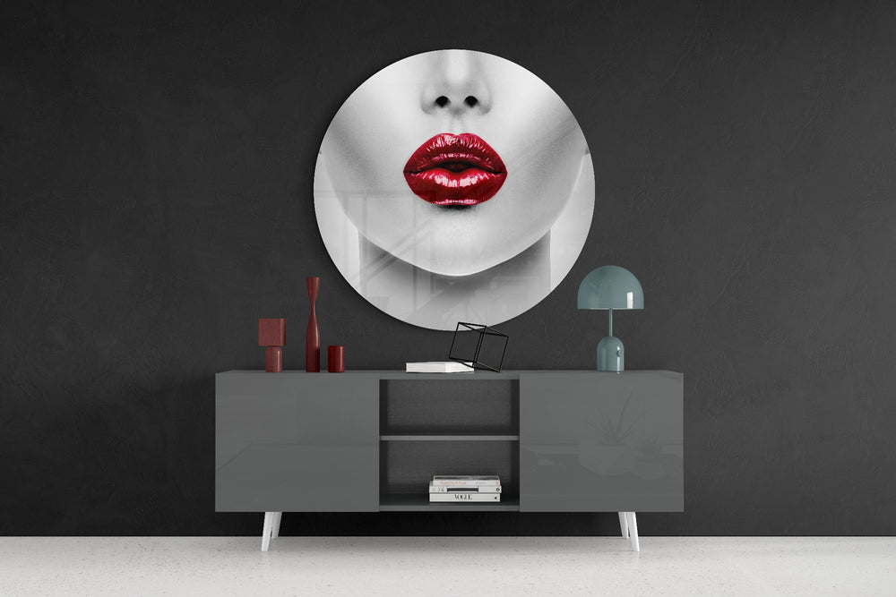 Lips Glass Wall Art.