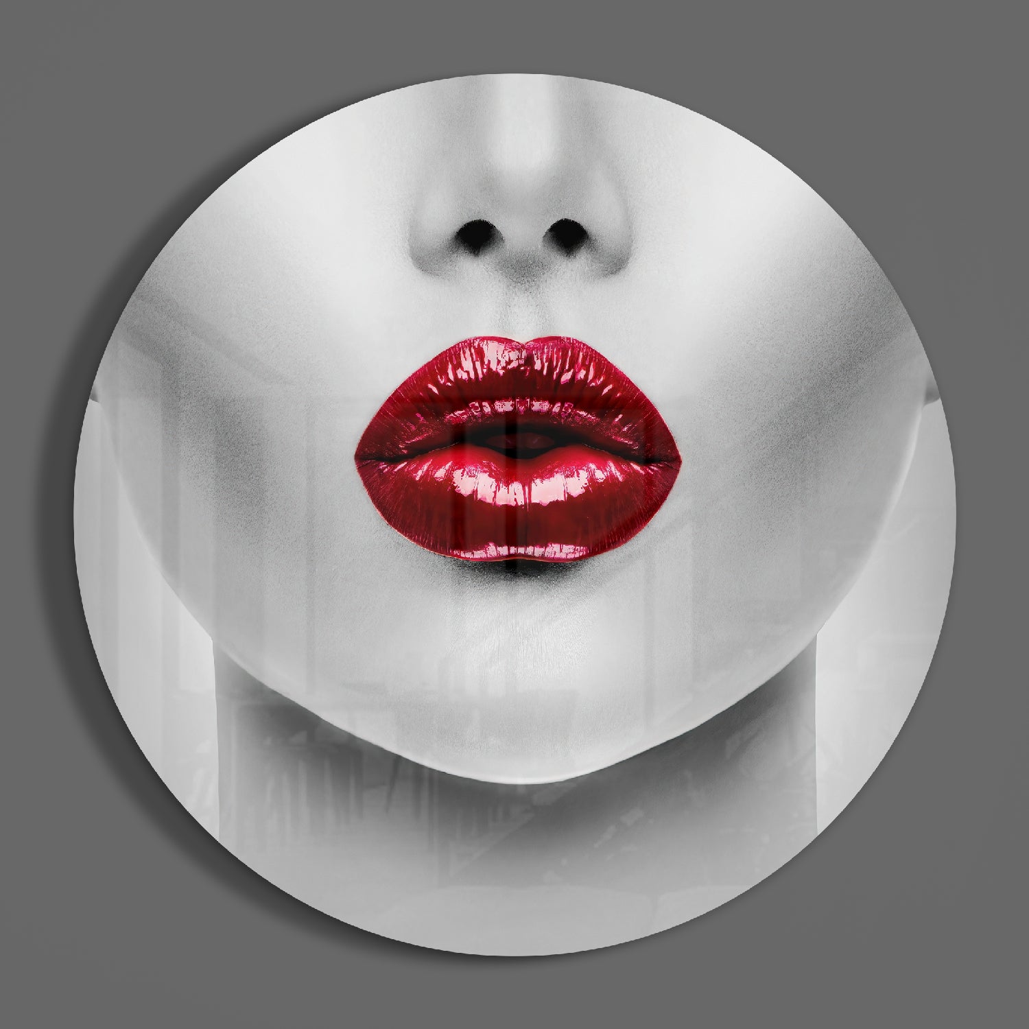 Lips Glass Wall Art.