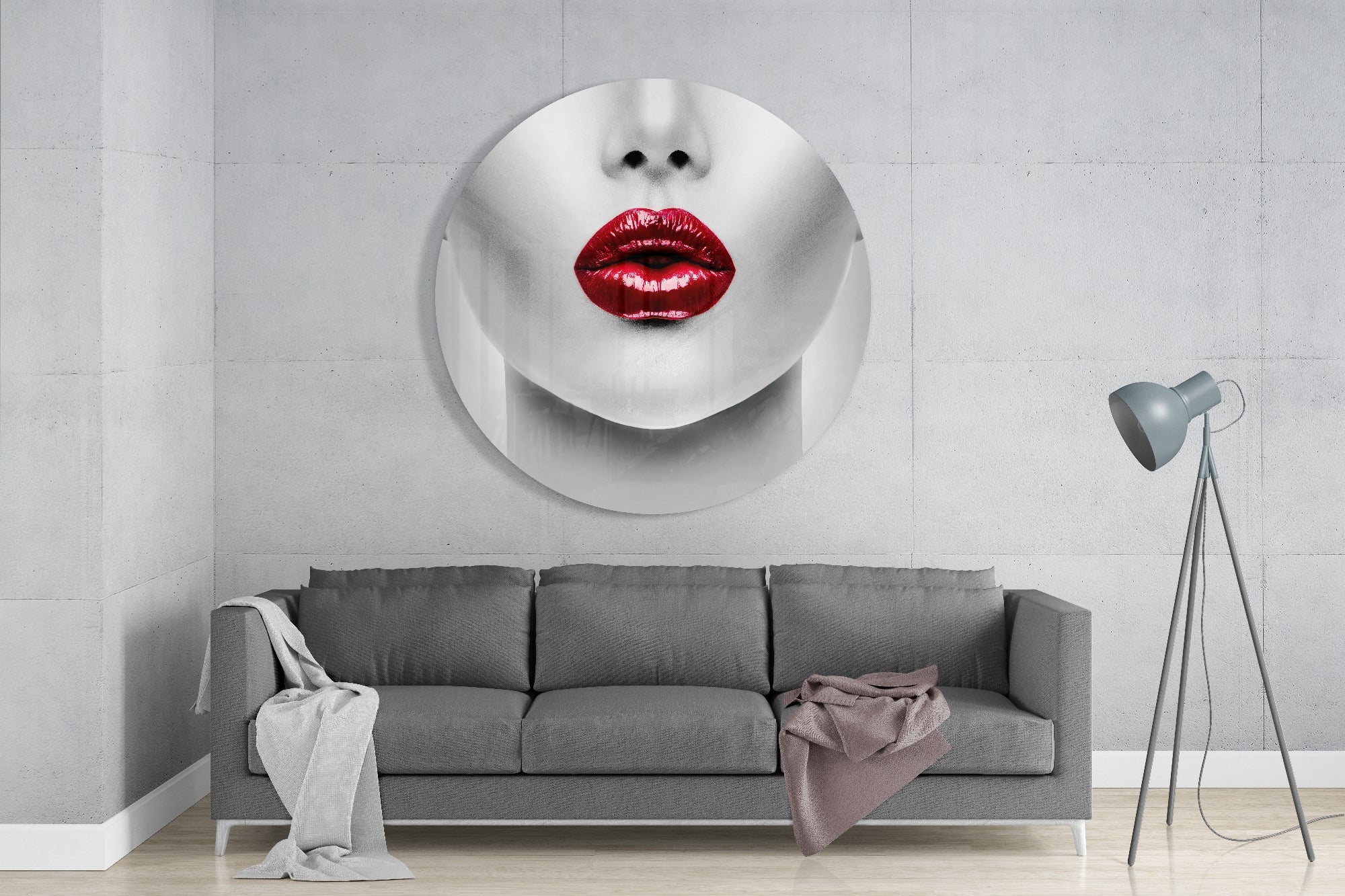 Lips Glass Wall Art.