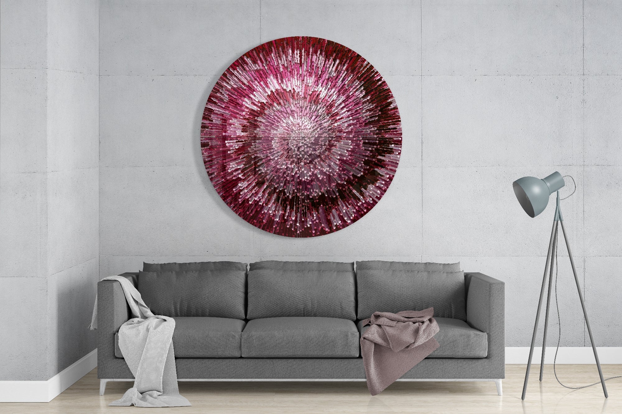 Ruby Helix Glass Wall Art.