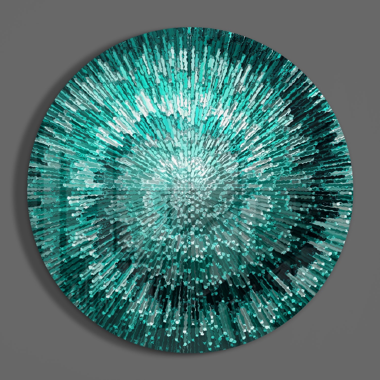 Emerald Helix Glass Wall Art.