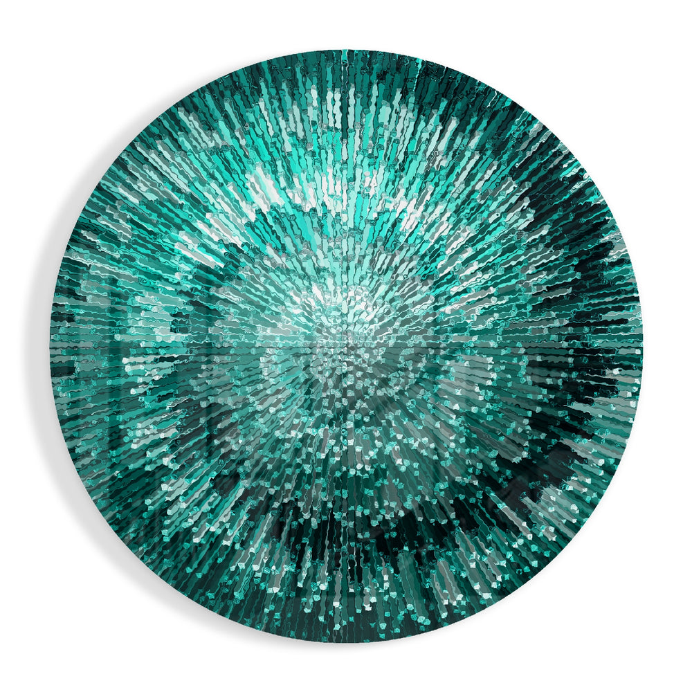 Emerald Helix Glass Wall Art.