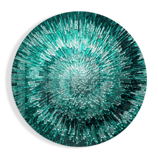 Emerald Helix Glass Wall Art.