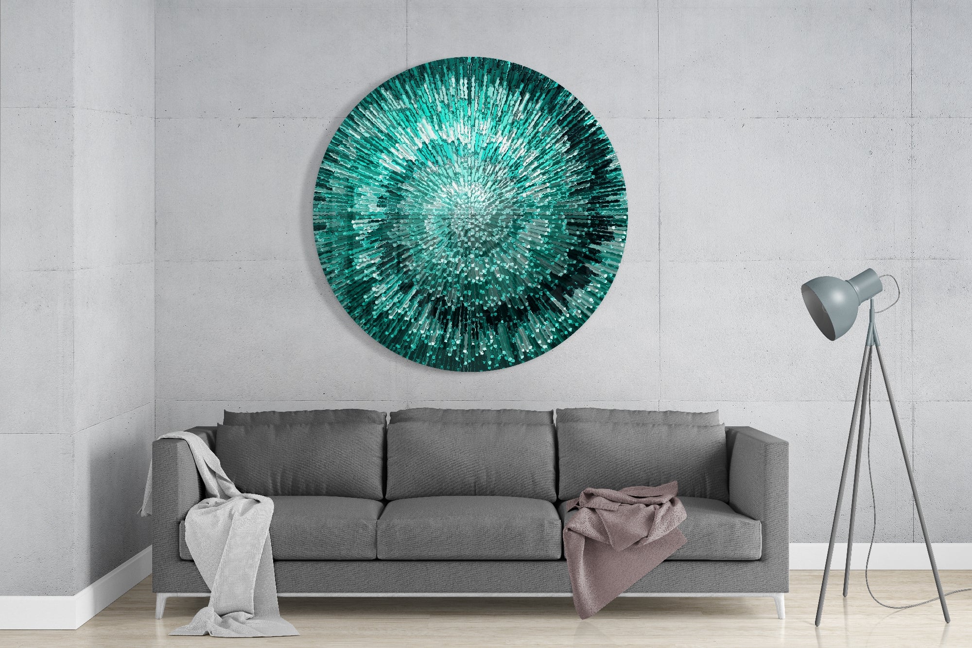 Emerald Helix Glass Wall Art.