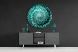 Emerald Helix Glass Wall Art