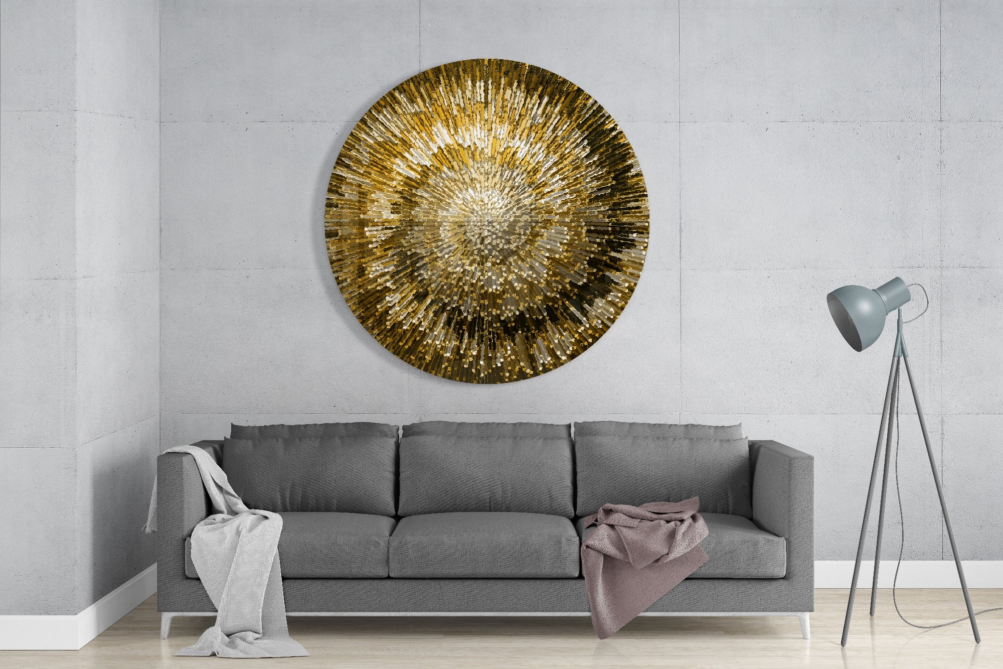 Golden Helix Glass Wall Art.